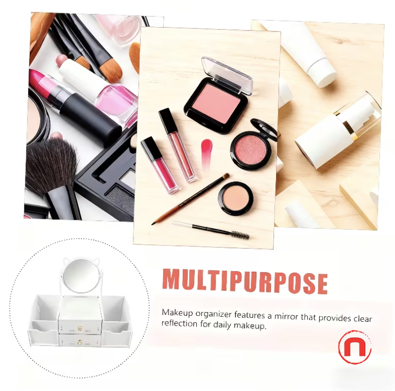 Large Upgraded Cat Ear Jewelry Box with Mirror