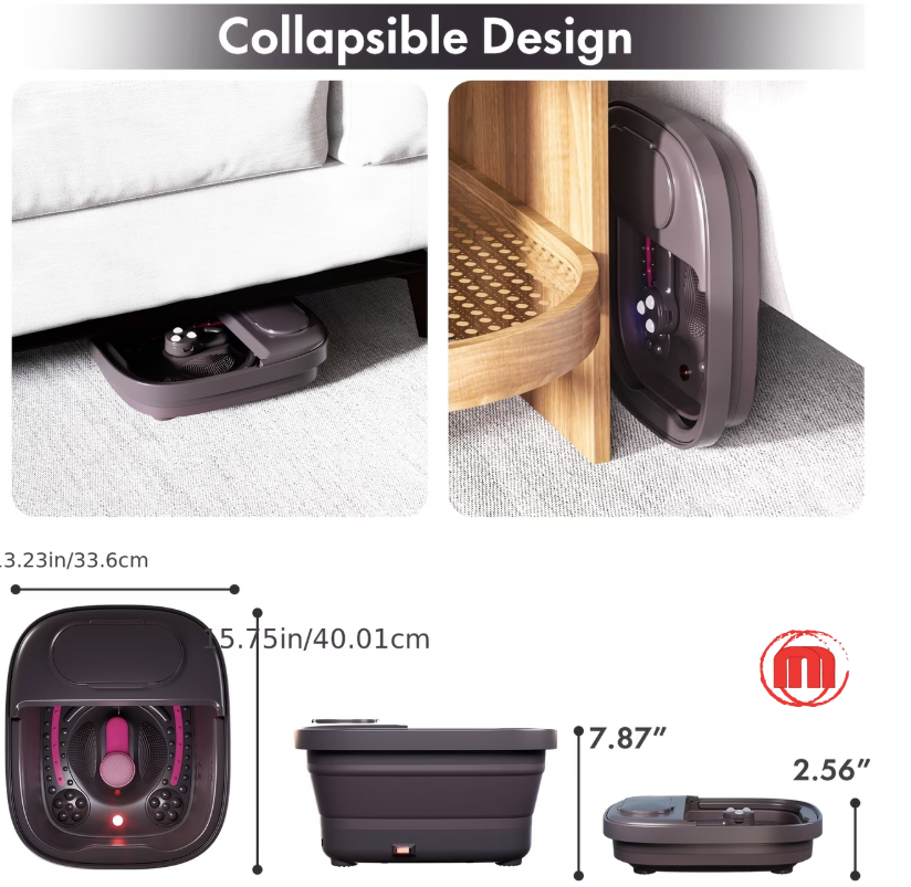 Foldable Foot Spa with Remote Temperature Control