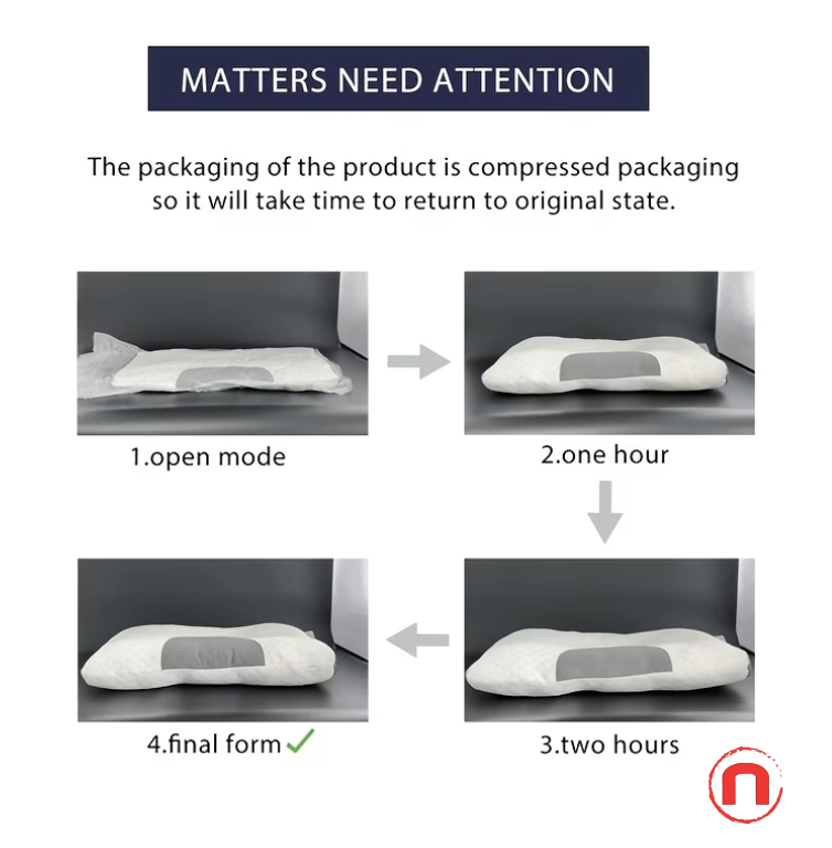 Set of 2 Ergonomic Orthopedic Neck Massage Pillows