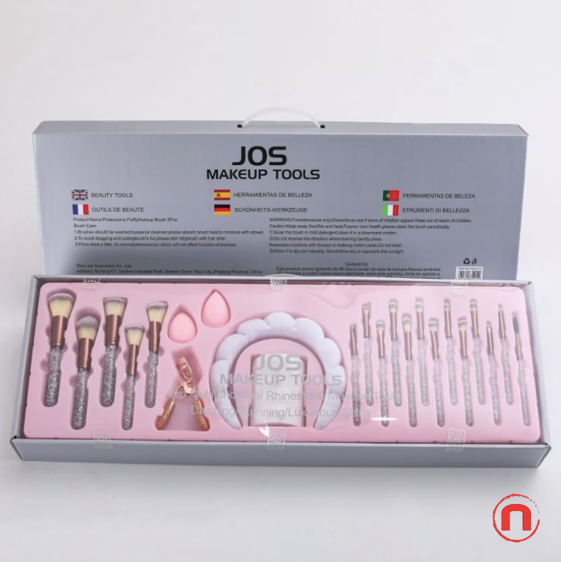 Juego de 23 brochas de maquillaje premium con purpurina
