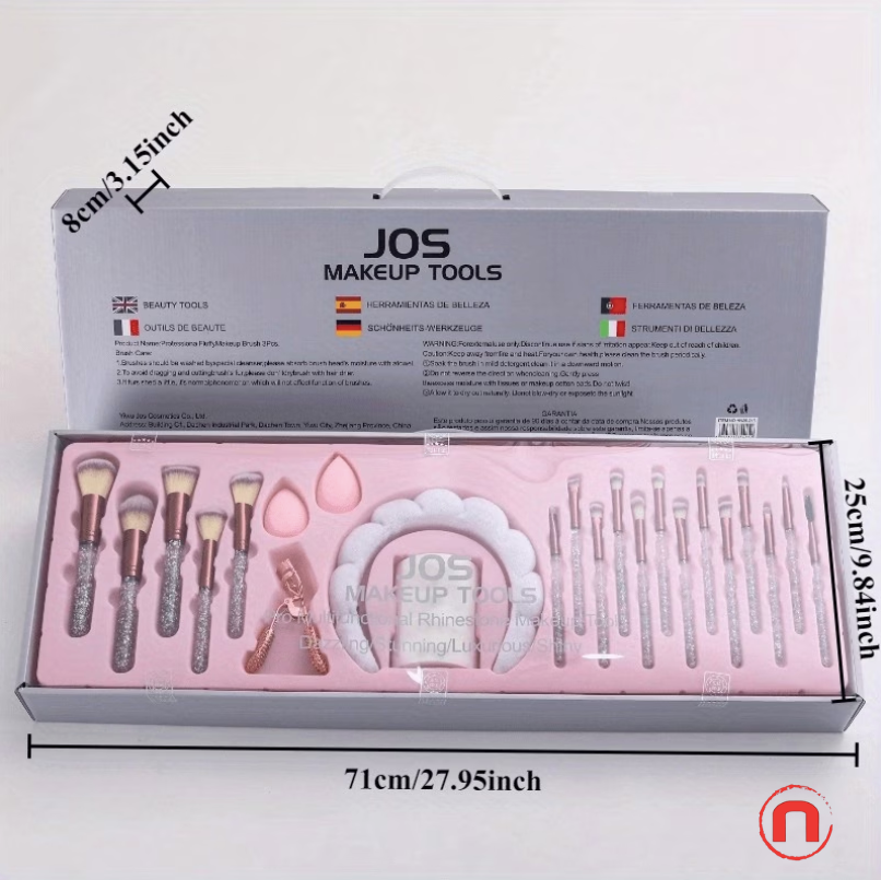 Juego de 23 brochas de maquillaje premium con purpurina