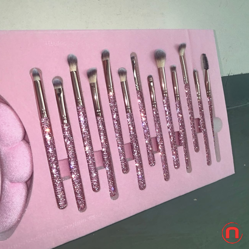 Juego de 23 brochas de maquillaje premium con purpurina