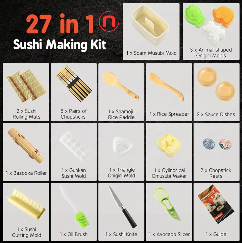 Kit para preparar sushi de 9/27 piezas