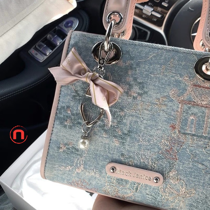 Chinese-Inspired Color Block Handbag for Women