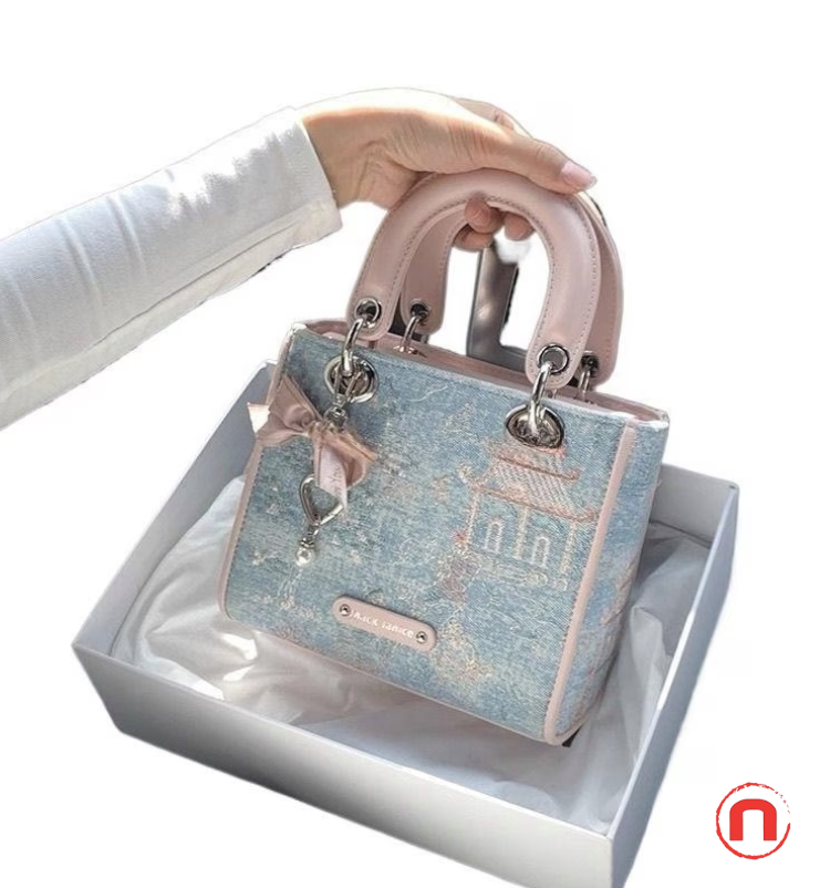 Chinese-Inspired Color Block Handbag for Women