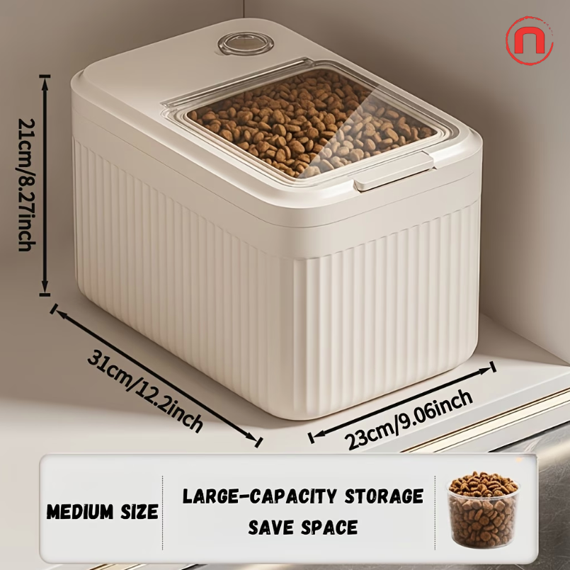 Large Pet Food Storage Container with Flip Lid & Dispenser