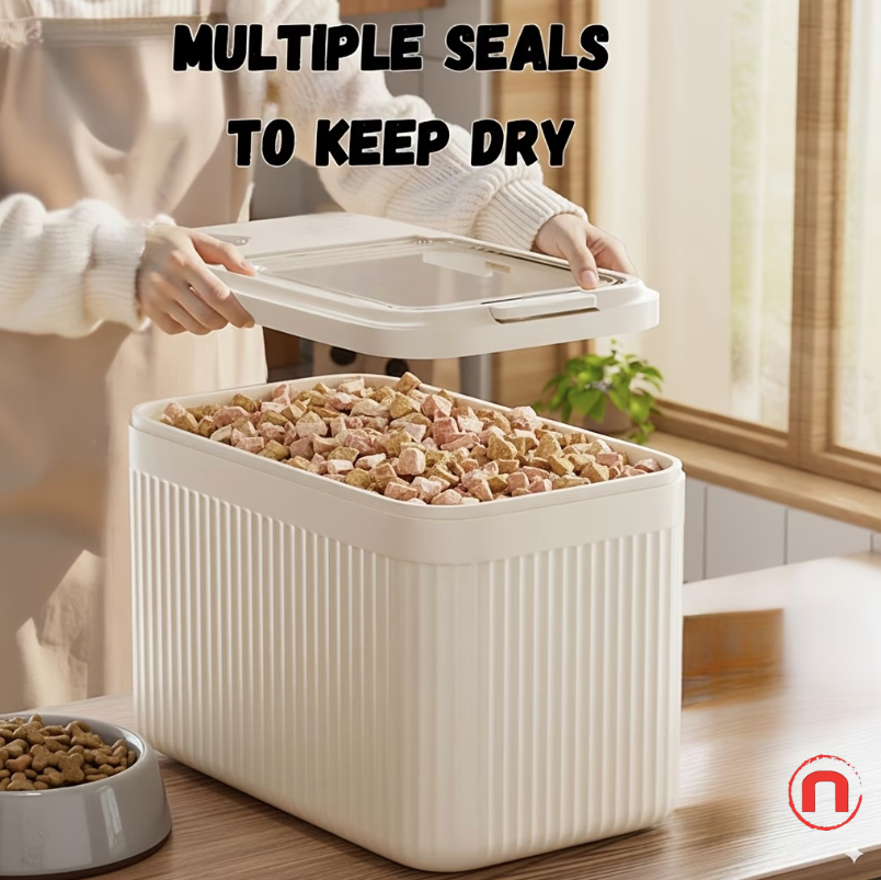 Large Pet Food Storage Container with Flip Lid & Dispenser