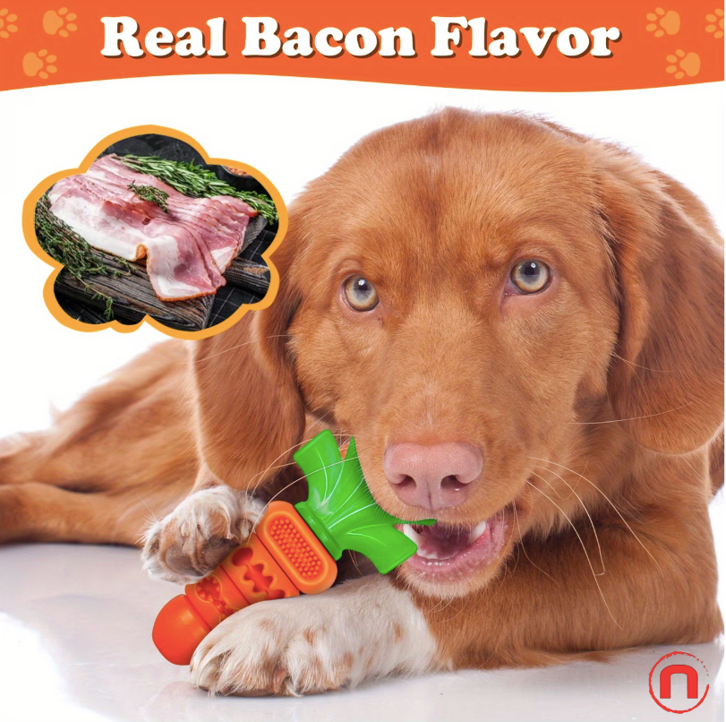 Carrot-Shaped Chew Toy for Dogs – Durable Nylon Fun