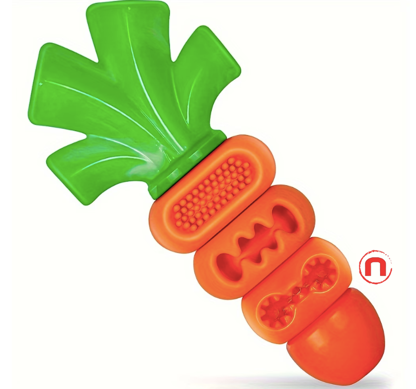Carrot-Shaped Chew Toy for Dogs – Durable Nylon Fun