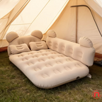 Cloud-Soft Bear-Shaped Inflatable Car Mattress – Beige