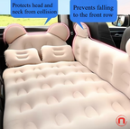 Cloud-Soft Bear-Shaped Inflatable Car Mattress – Beige