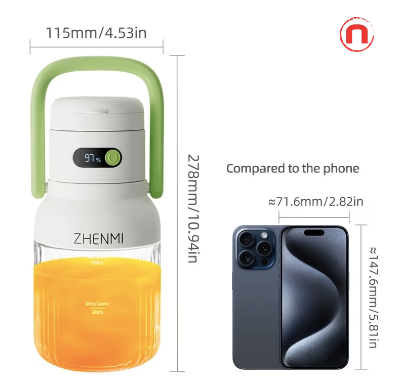 Portable Blender Juicer – 33oz USB-C Rechargeable (Sweet Pink)