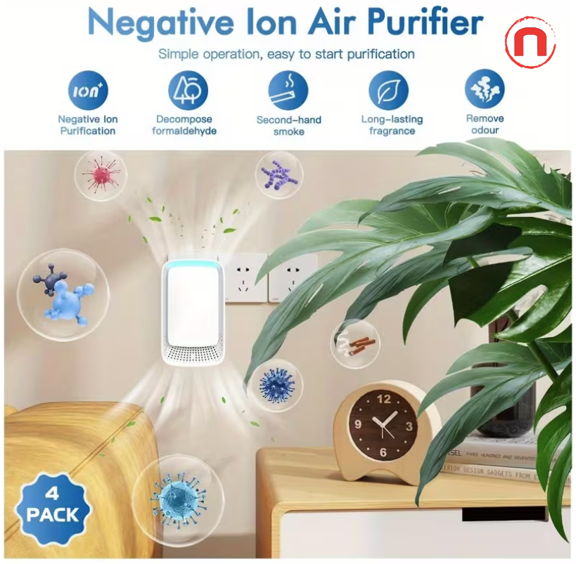 Plug-In Ionic Air Purifier Set 6 Pack (Filter-Free & Silent)