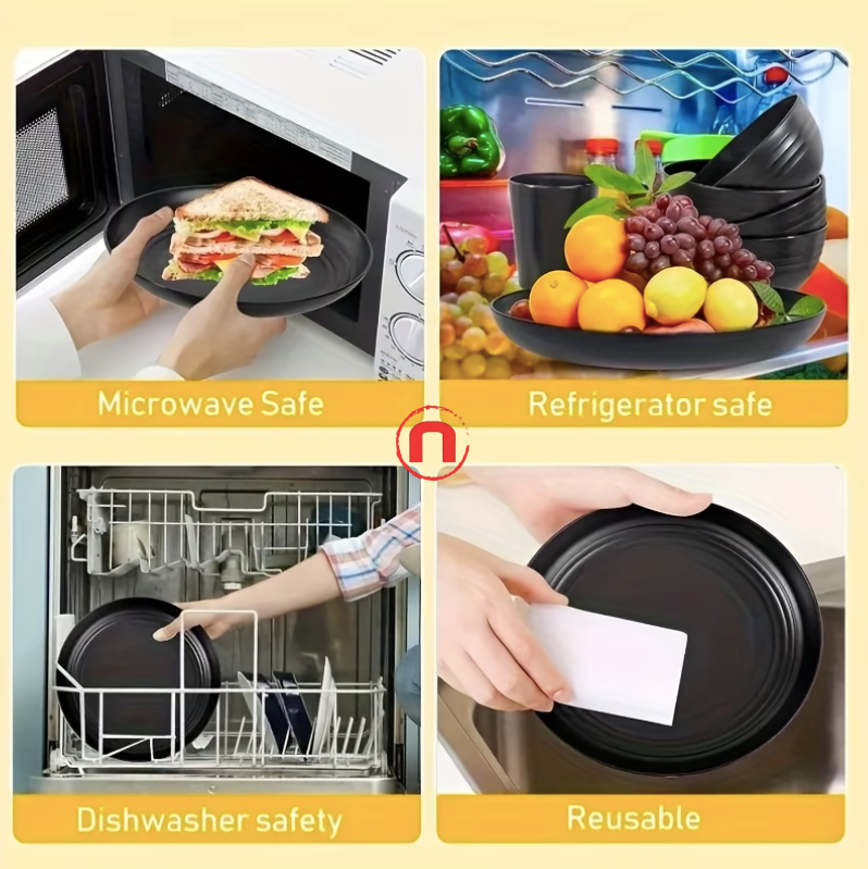 Wheat Straw Dinnerware Set – 32 Pieces