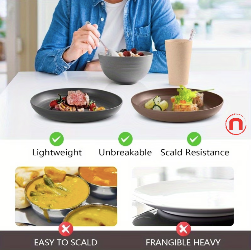 Wheat Straw Dinnerware Set – 32 Pieces