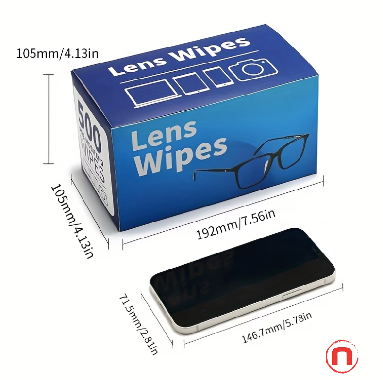 500 Lens Cleaning Wipes – Individually Wrapped, Streak-Free Care
