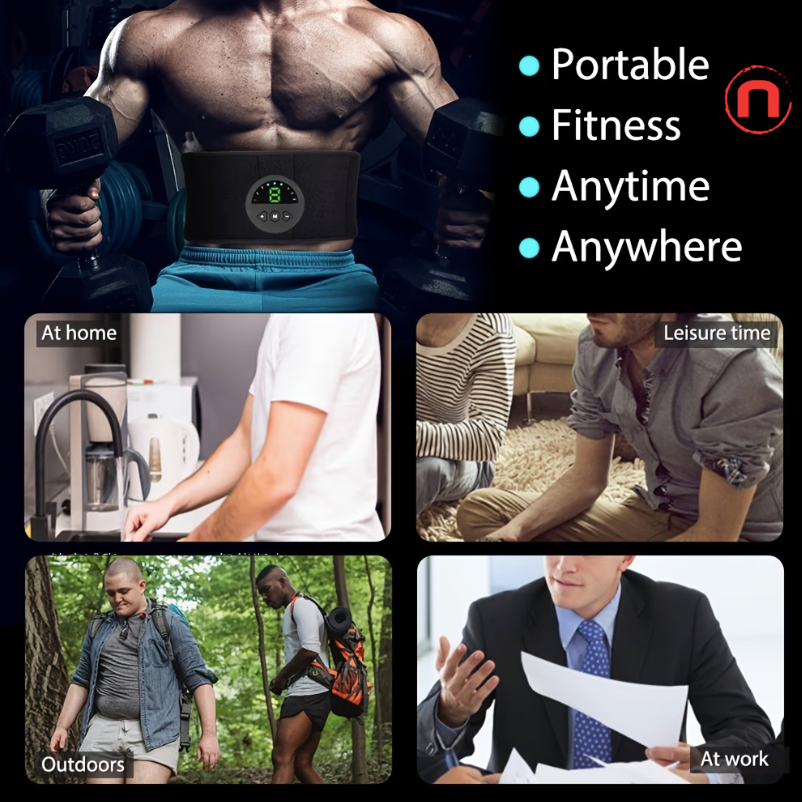 EMS Abdominal Muscle Stimulator Belt – LCD Fitness Trainer