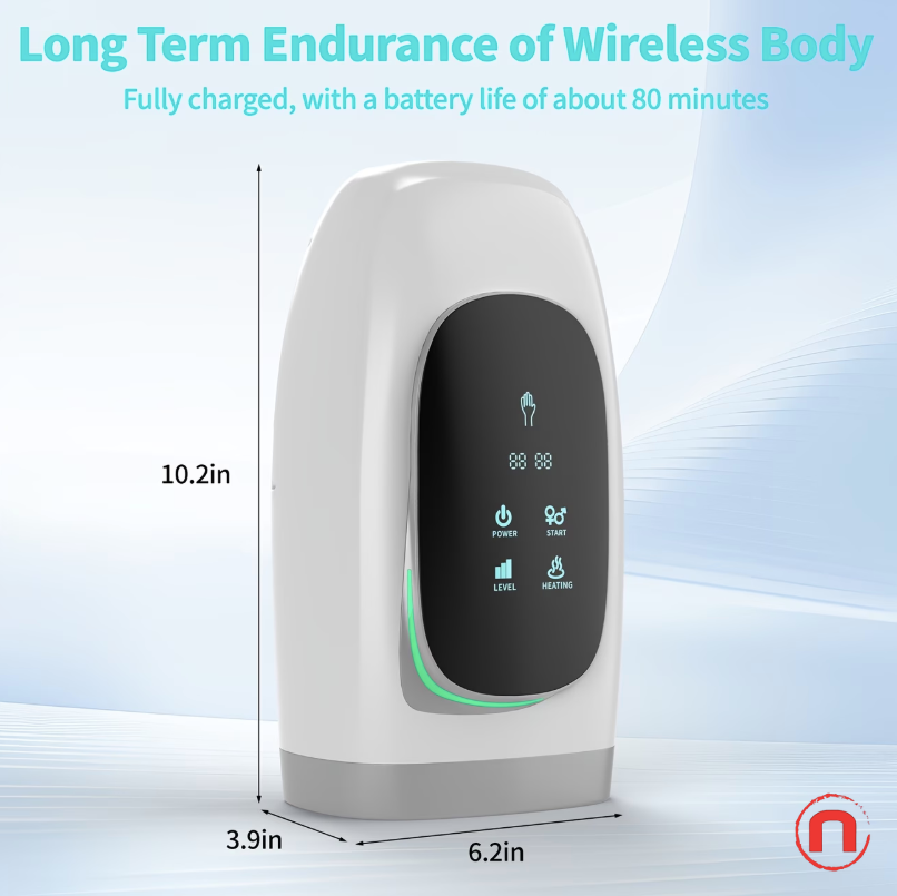 Hand Massager with Heat & Compression – Portable Rechargeable Relief