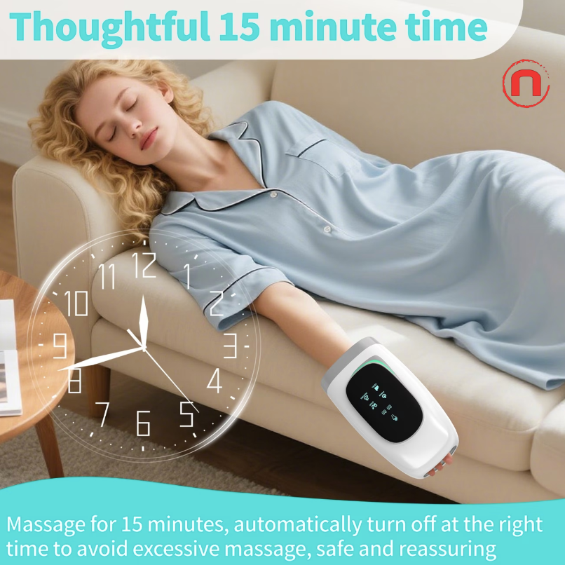 Hand Massager with Heat & Compression – Portable Rechargeable Relief