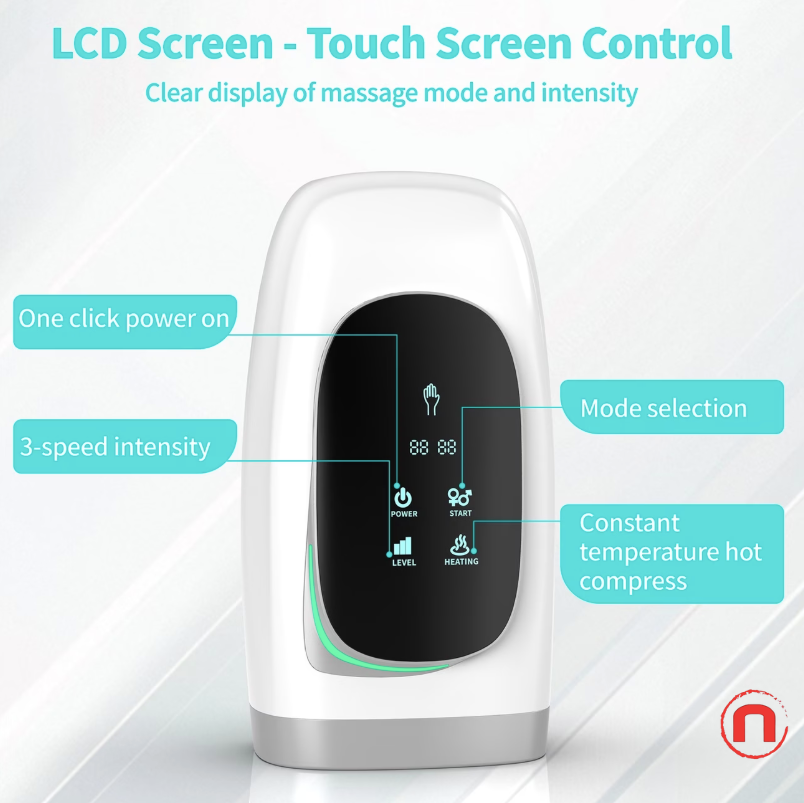 Hand Massager with Heat & Compression – Portable Rechargeable Relief