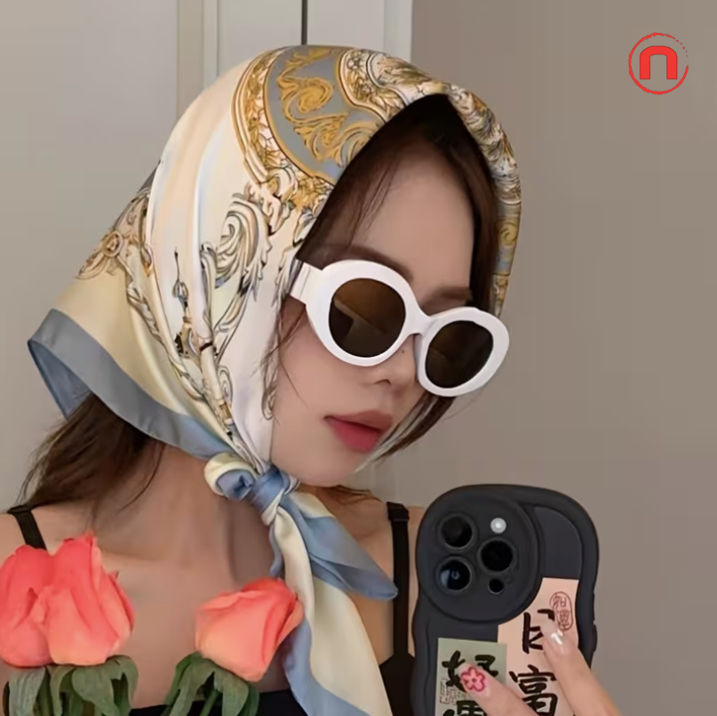 ✨ BELLA ROMA™ Luxury Satin Square Scarf 🧣💙