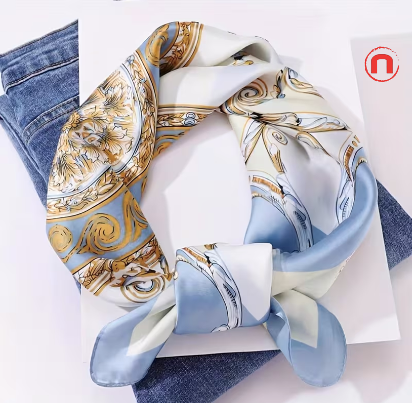 ✨ BELLA ROMA™ Luxury Satin Square Scarf 🧣💙