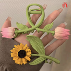 🌻 Floral Metal Hair Clip Set ✨🌼
