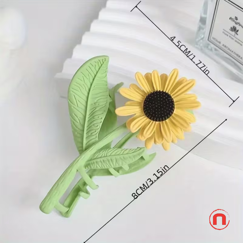 🌻 Floral Metal Hair Clip Set ✨🌼