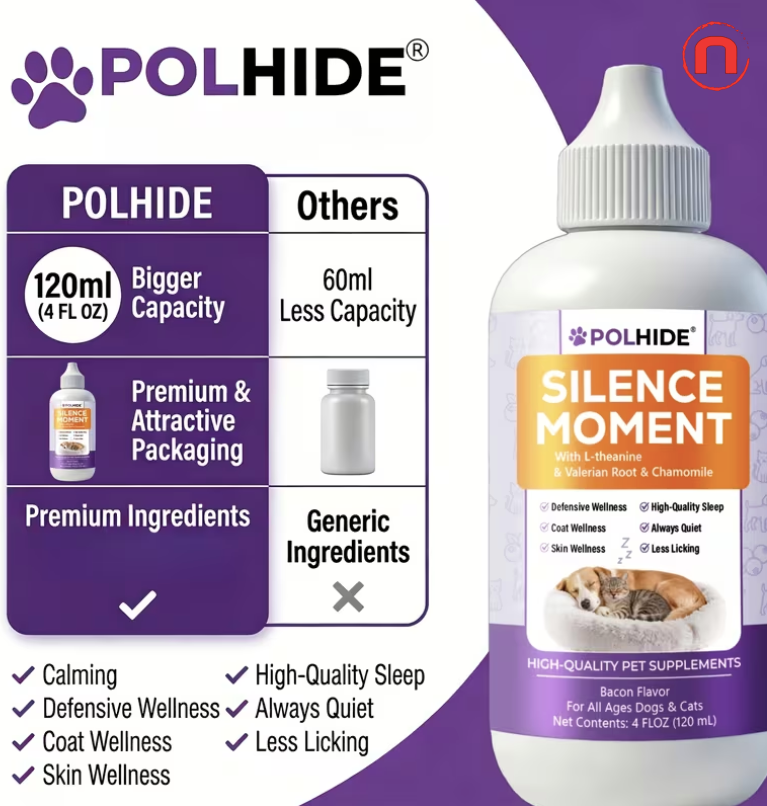 🐾 Calming Supplement for Dogs & Cats – 4.06 oz