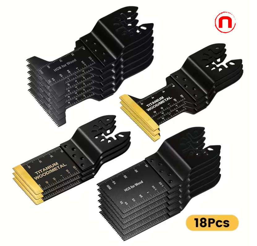 🔧 18PCS Titanium Oscillating Multi-Tool Blade Set