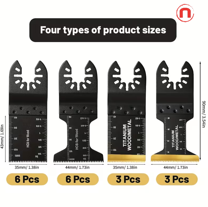 🔧 18PCS Titanium Oscillating Multi-Tool Blade Set