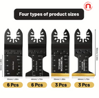 🔧 18PCS Titanium Oscillating Multi-Tool Blade Set