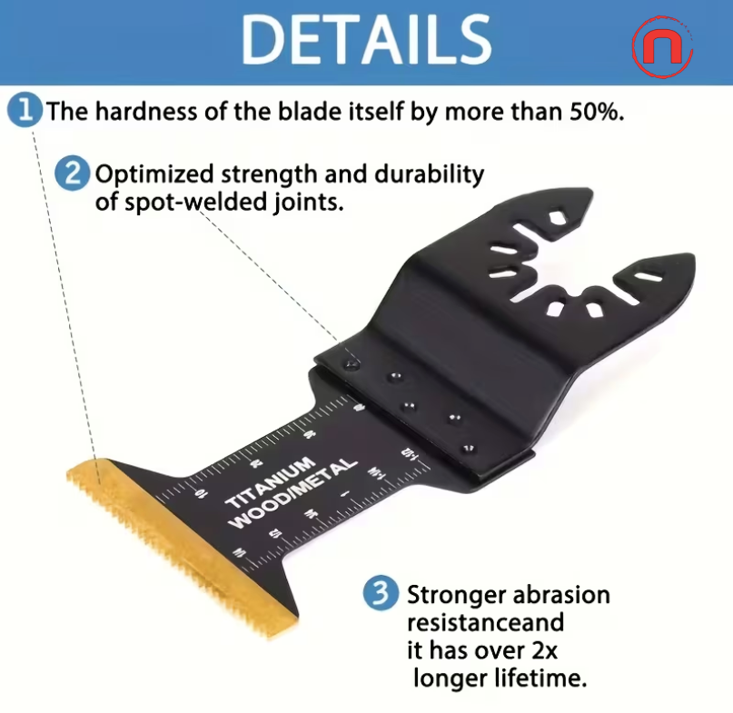 🔧 18PCS Titanium Oscillating Multi-Tool Blade Set