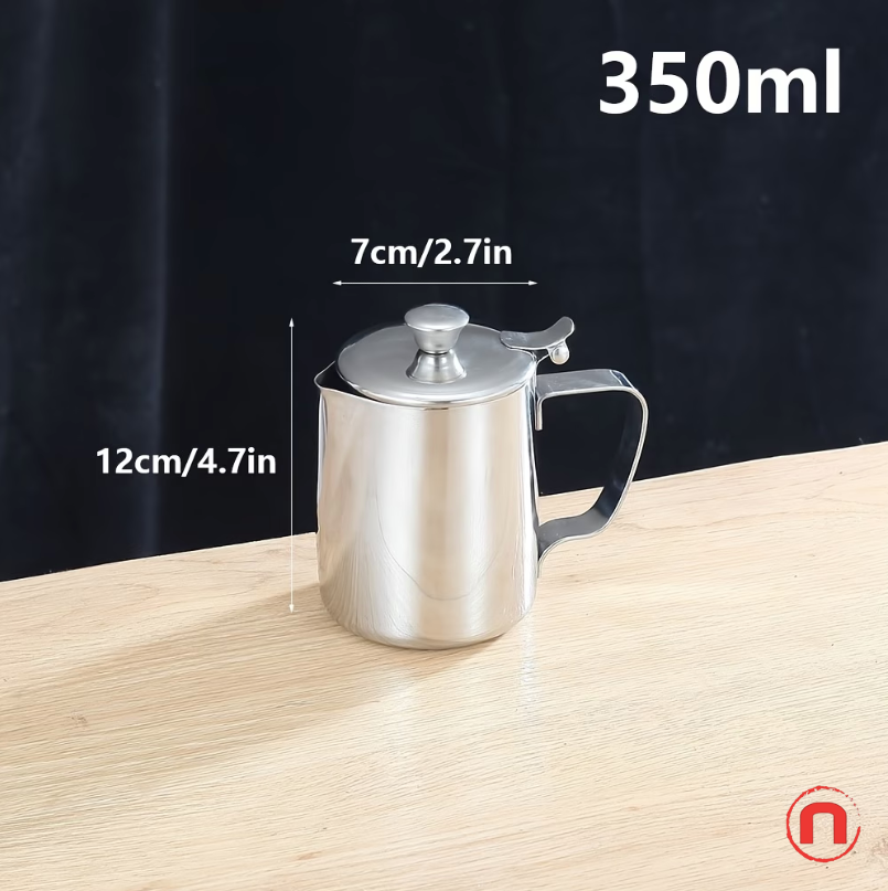 ☕ Stainless Steel Milk Frothing Pitcher – 350ml