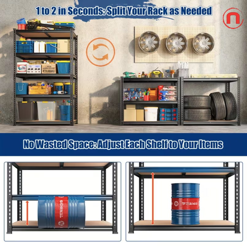 Heavy-Duty 5-Tier Metal Storage Shelving Unit 🏠🔩📦
