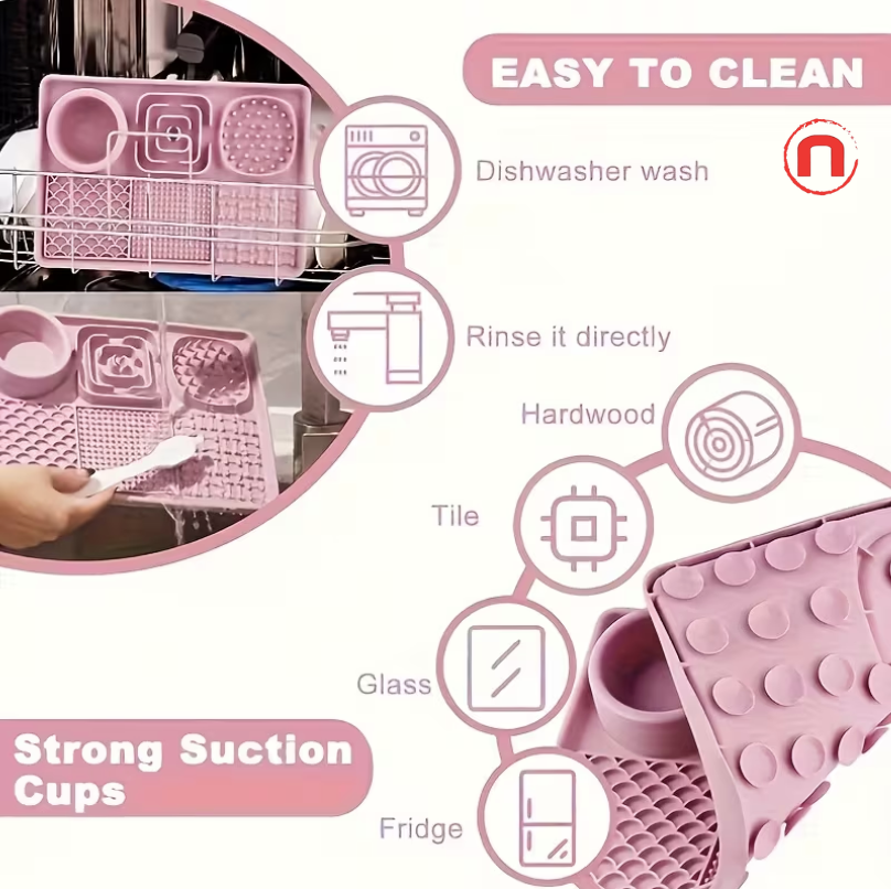 🐾 6-in-1 Slow Feeder Lick Mat