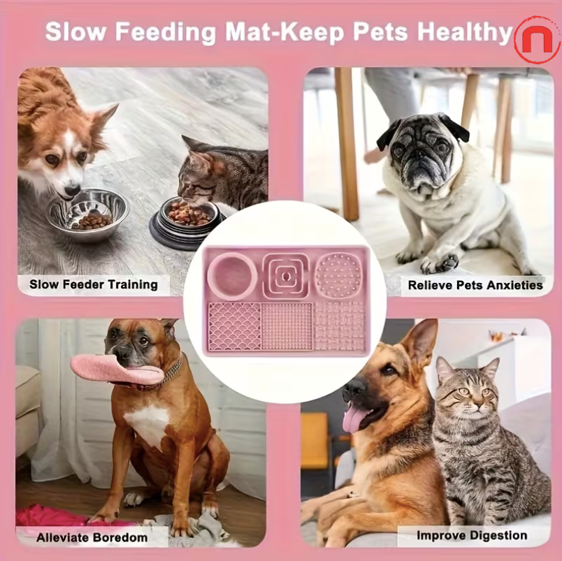 🐾 6-in-1 Slow Feeder Lick Mat