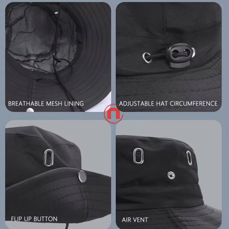2-Pack Wide Brim Outdoor Sun Hats 🌞🎣🖤