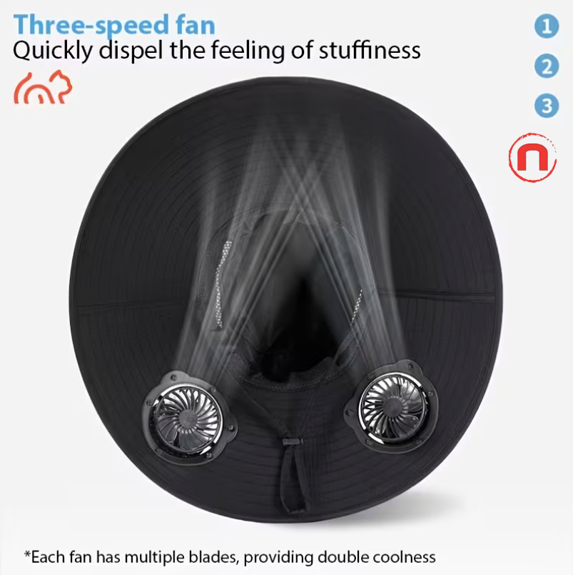 Solar Hat with Dual USB Fans 🌞🧢❄️