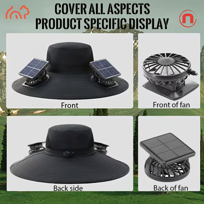 Solar Hat with Dual USB Fans 🌞🧢❄️