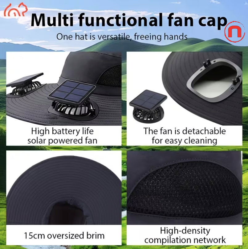 Solar Hat with Dual USB Fans 🌞🧢❄️