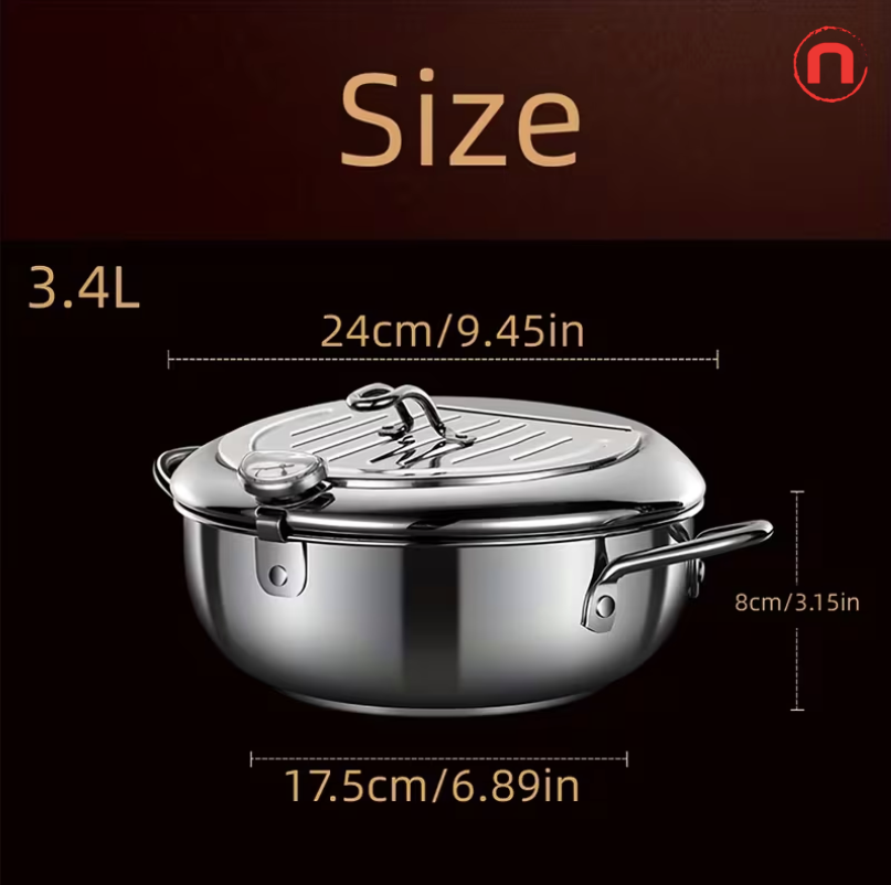 3.4L Stainless Steel Deep Fryer 🍤🔥🍟