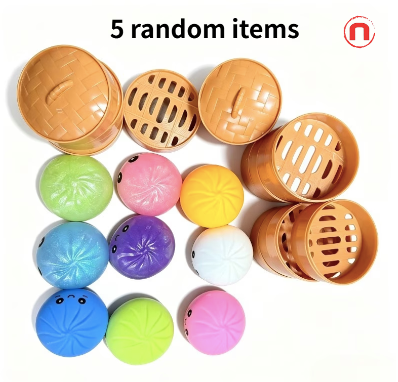 5PCS Popular Steamed Bun Squishy Set 🥟✨🎁