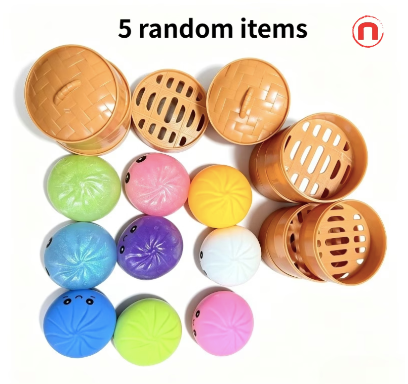 5PCS Popular Steamed Bun Squishy Set 🥟✨🎁