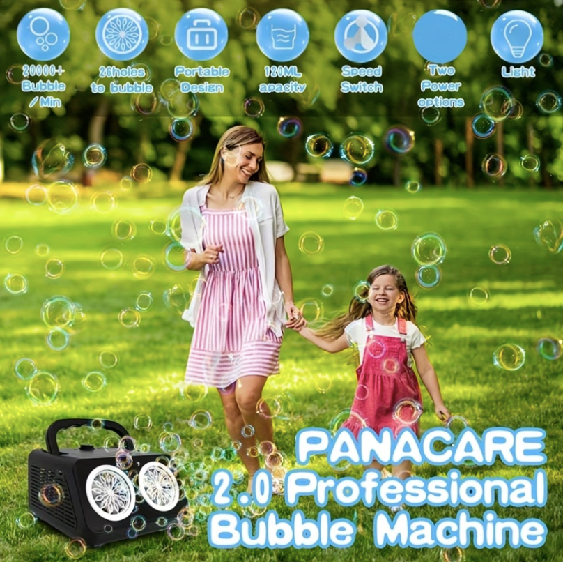 Electric Bubble Maker with Dual Fan 🫧✨🎉