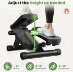 Mini Exercise Stepper with Resistance Bands 🏋️‍♀️🔥🖤