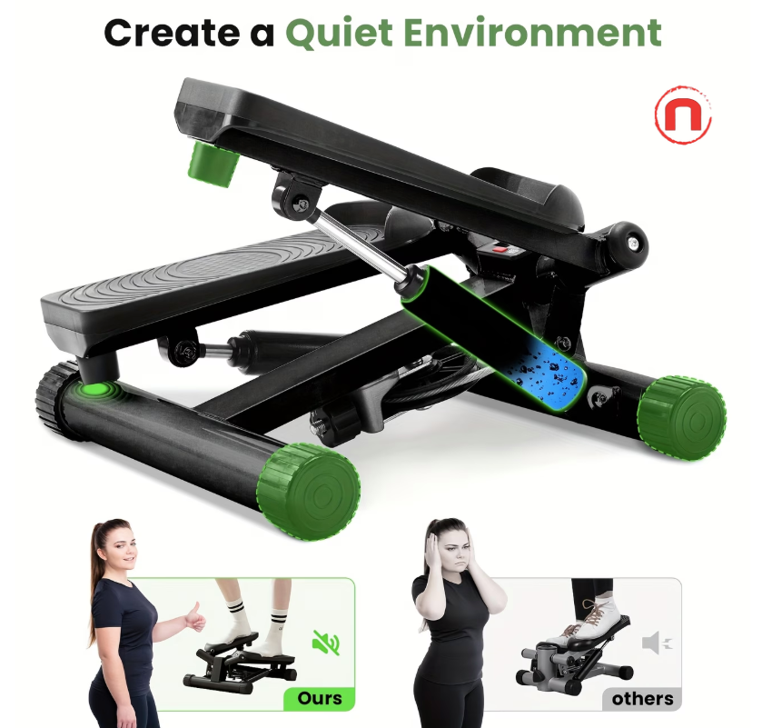 Mini Exercise Stepper with Resistance Bands 🏋️‍♀️🔥🖤