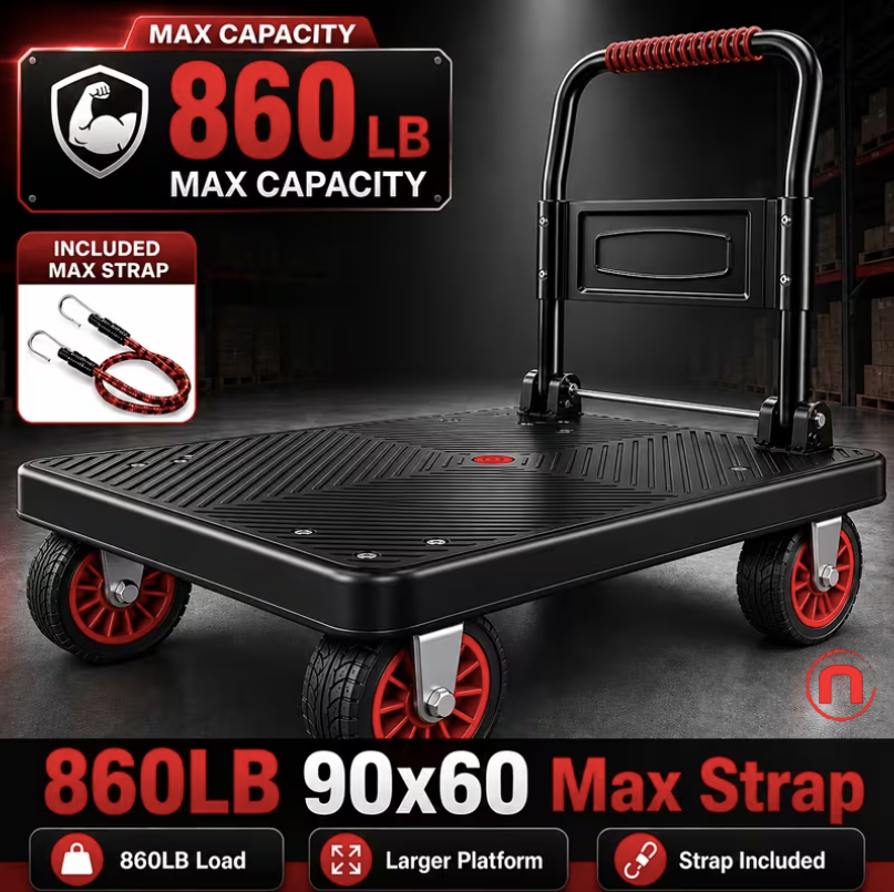 Heavy-Duty Folding Platform Cart 860LB 🚚💪📦