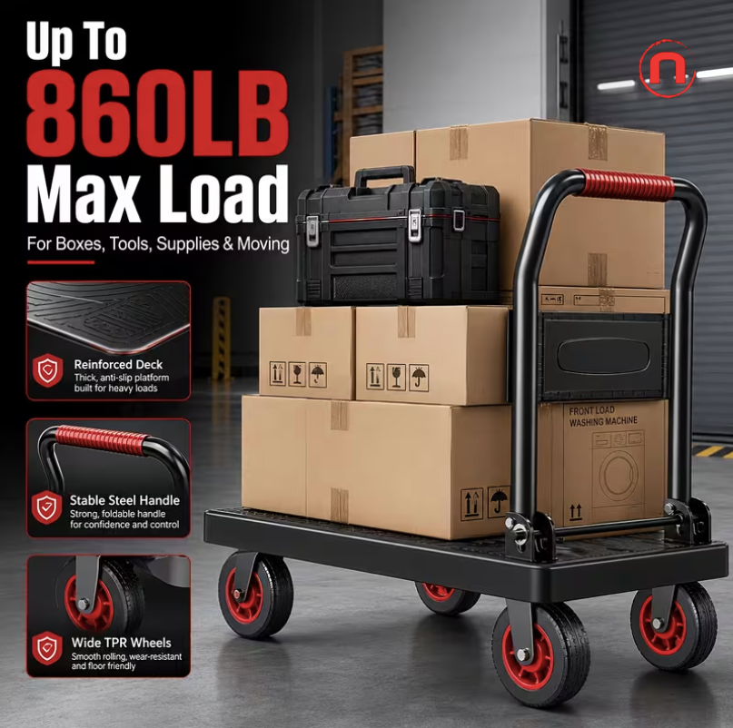 Heavy-Duty Folding Platform Cart 860LB 🚚💪📦