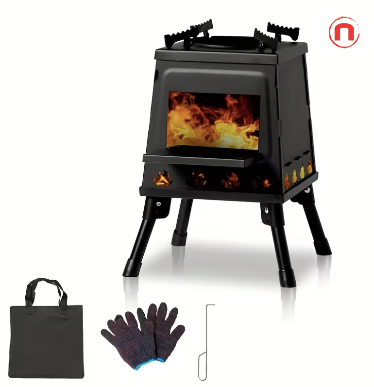 Portable Wood Burning Camping Stove 🔥🏕️🍳